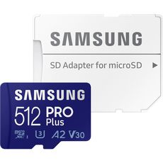   4K MicroSD 512gb 160MB/s-120Mb/s SDXC Samsung PROPlus class10 U3+SD 