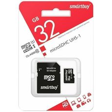   MicroSD 32GB Smart Buy Class 10 UHS-I + SD 