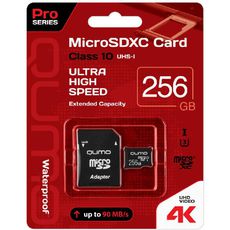   MicroSD 4K 256gb Qumo UHS-I U3 Pro seria 3.0  QM256GMICSDXC10U3   SD