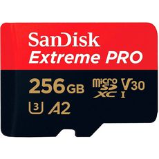   MicroSD 4K 256gb 200/140 MB/s SDXC Sandisk Extreme Pro Class 10, UHS-I U3, V30, A2 + 