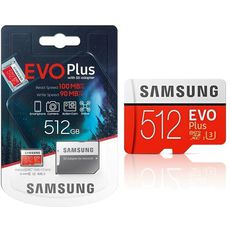   MicroSD 4K 512gb SDXC Samsung EVO Plus class10 Evo Plus U1R/W130 MB/s+SD 