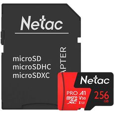MicroSD 256gb Netac P500 Pro MicroSDXC 256GB lass10 UHS-I 100MB/s (NT02P500 PRO-256G-S) + SDadapter