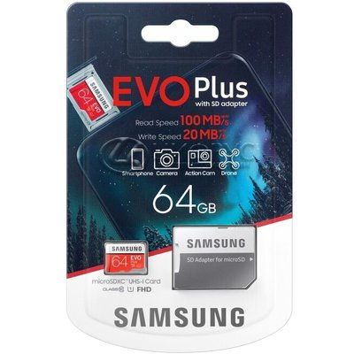   MicroSD 64gb SDXC Samsung EVO Plus class10 UHS-I U1+SD  - 